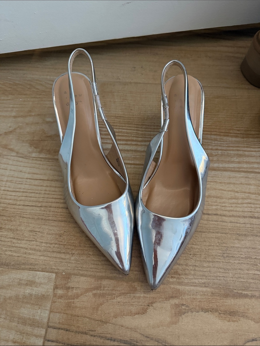 Target Silver Pointed-Toe Slingback Heels